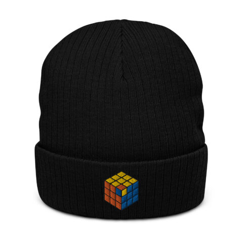 Frustration Cube ribbed knit beanie